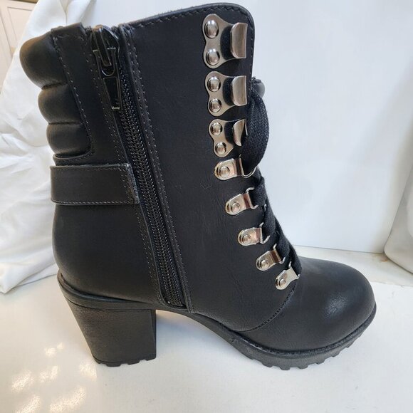 Mia Annamaria Black Block Heel Boots - Women's Size 6.5 - Picture 5 of 12